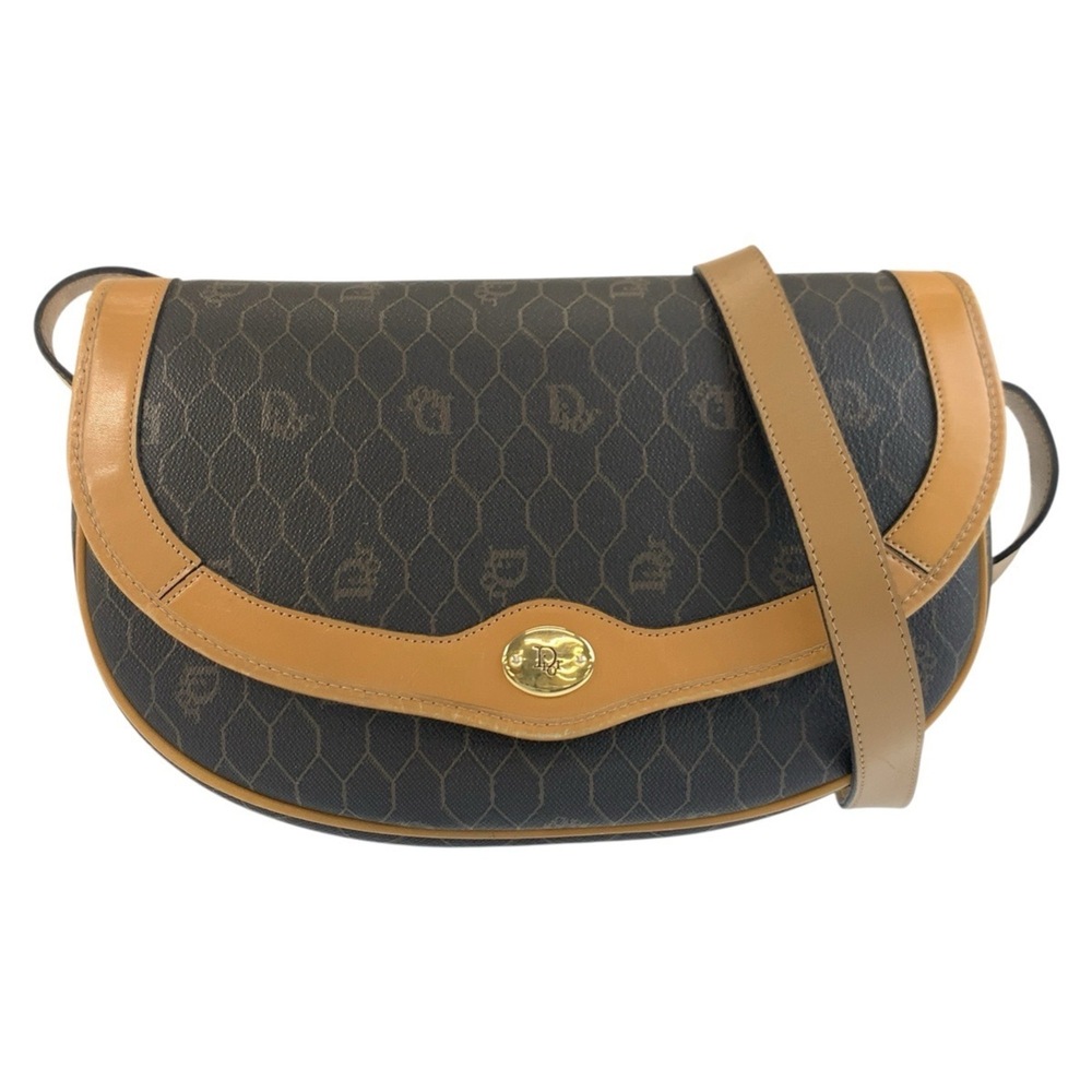 CHRISTIAN DIOR Vintage Brown Leather Shoulder Bag